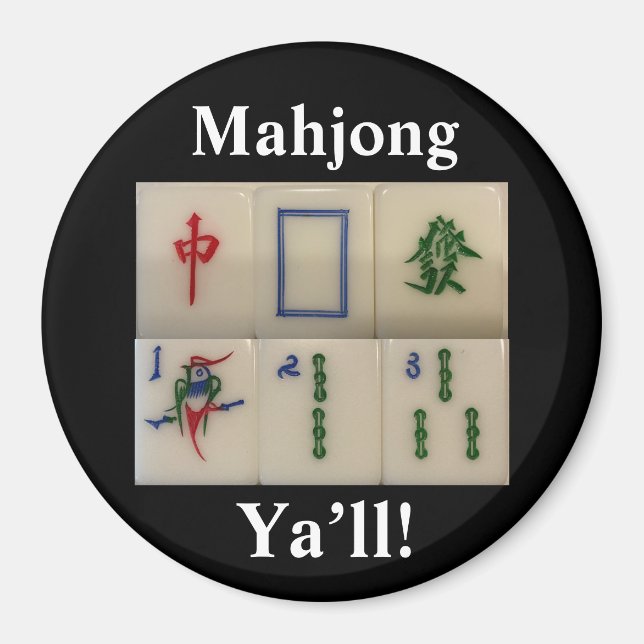 Mahjong-Magnet lustig mit Bambusfliesen Magnet (Vorne)