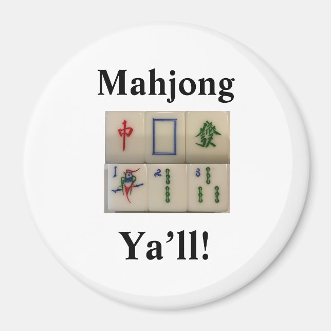 Mahjong-Magnet lustig mit Bambusfliesen Magnet (Vorne)