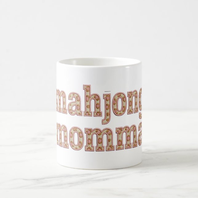 Mahjong-Mama Retro-Varsity-Muster-Geschenk Kaffeetasse (Mittel)