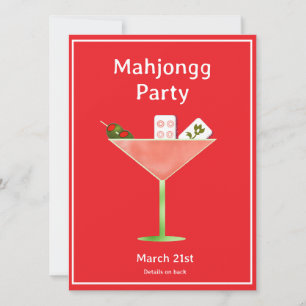 Mahjong Martini Cocktail Party Einladung