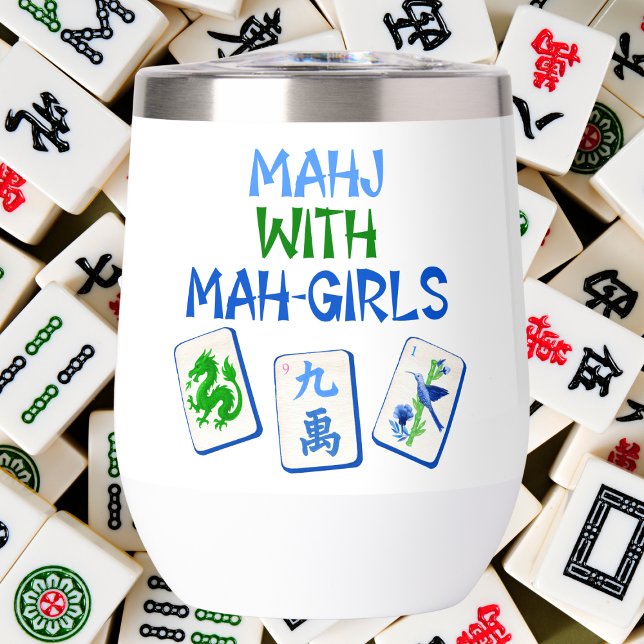 Mahjong mit Mah Girls Wasserfarbe Tiles (Von Creator hochgeladen)