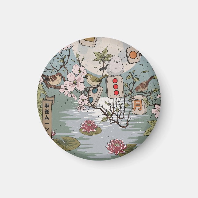 Mahjong Mondaufgang Magnet (Vorne)