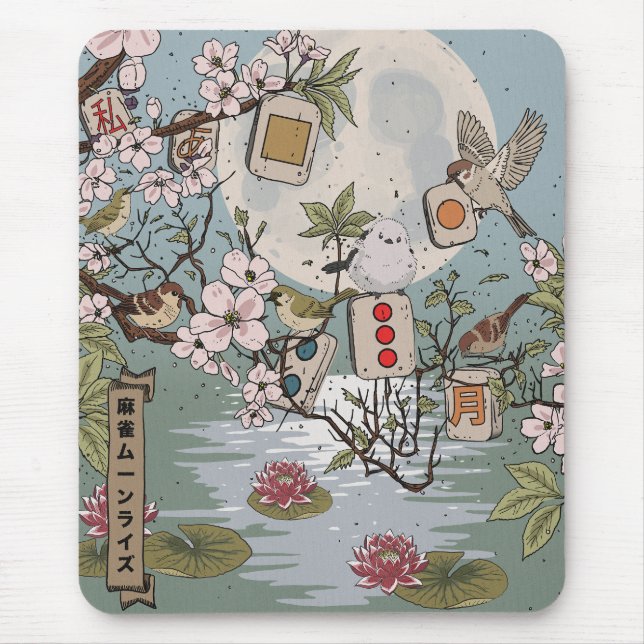 Mahjong Mondaufgang Mousepad (Vorne)