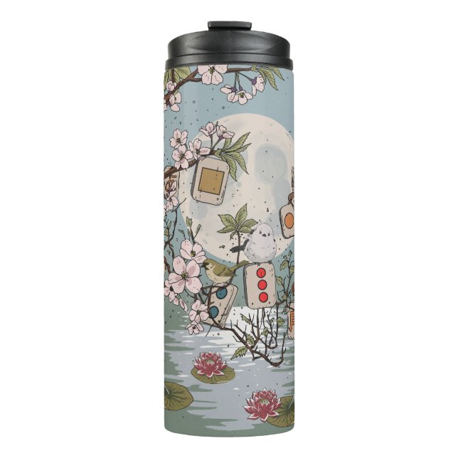 Mahjong Mondaufgang Thermosbecher (Vorderseite)
