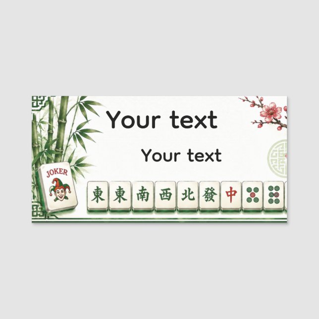 Mahjong Namensschild (Vorderseite)