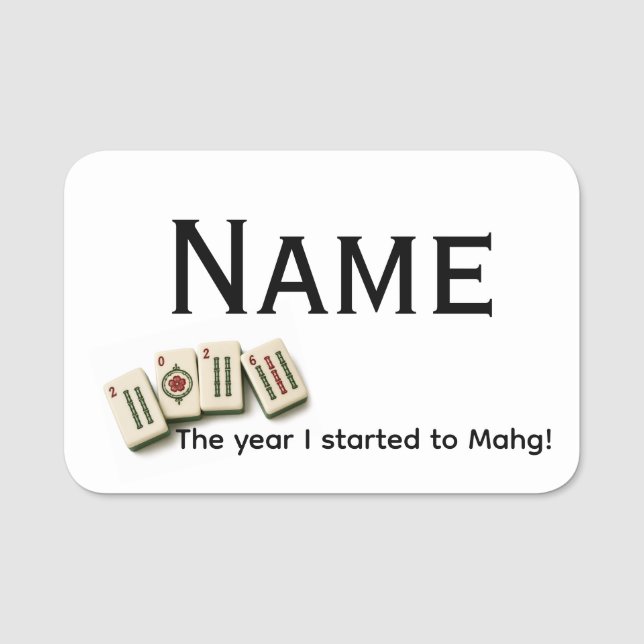 Mahjong Namensschild (Vorderseite)