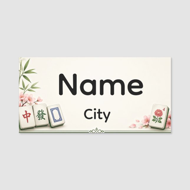 Mahjong Namensschild (Vorderseite)