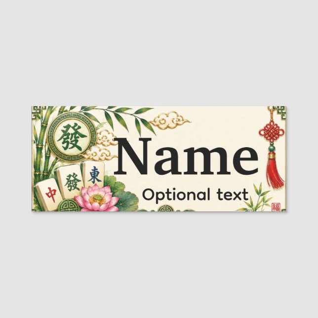 Mahjong Namensschild (Vorderseite)