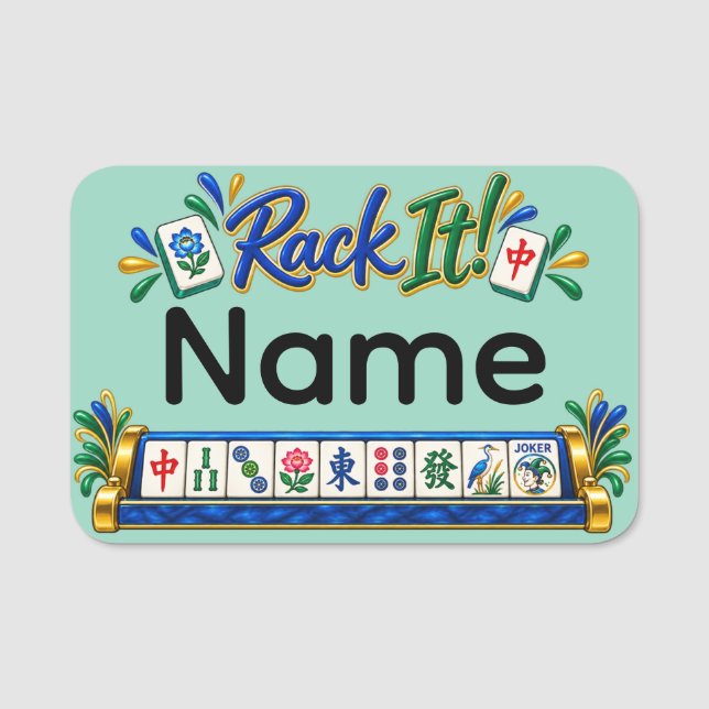 Mahjong Namensschild (Vorderseite)