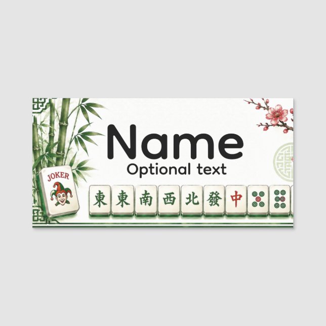 Mahjong Namensschild (Vorderseite)