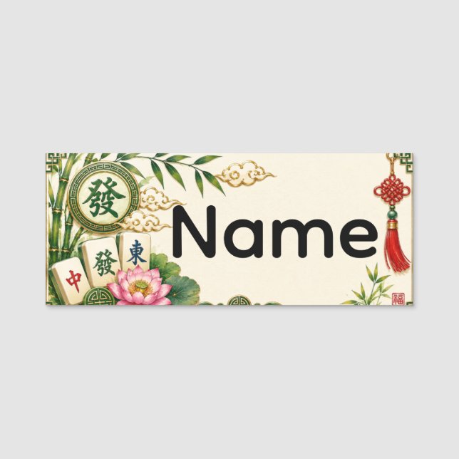 Mahjong Namensschild (Vorderseite)