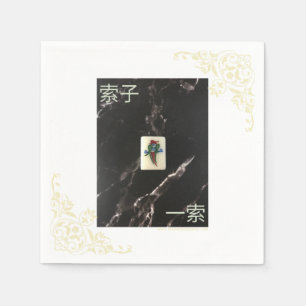 Mahjong Napkin mit Kantonesisch 1 von Bamboo Serviette