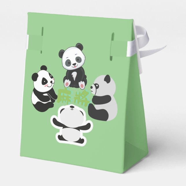 Mahjong Panda Niedlich Funny Geschenkschachtel (Rückseite)