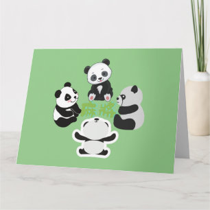 Mahjong Panda Niedlich Funny Karte