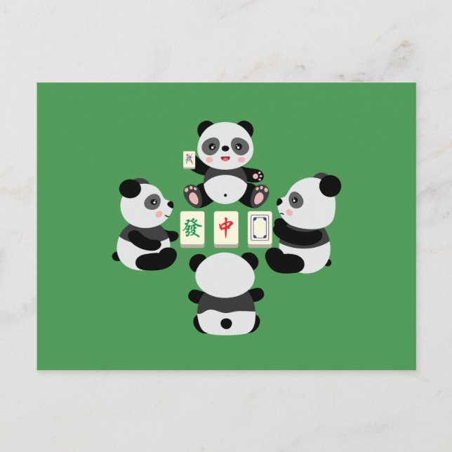 Mahjong Panda  Postkarte (Vorderseite)