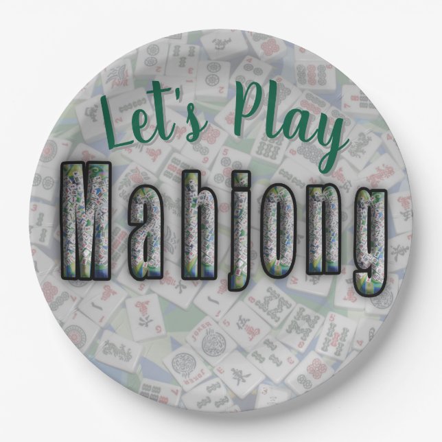 Mahjong-Papierteller Pappteller (Vorderseite)