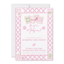 Mahjong Party Einladung, Girls Night Coquette