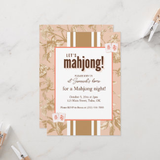 Mahjong-Party-Einladung, Toile, Mahjong-Steine Einladung