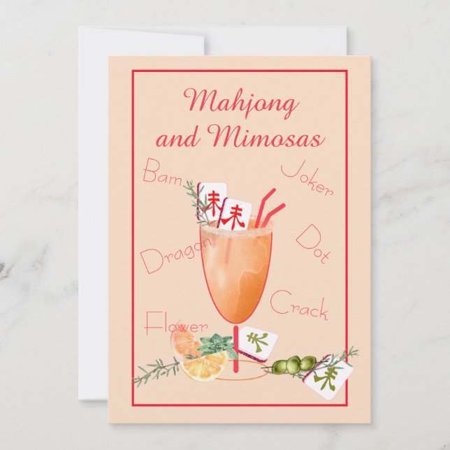 Mahjong Party Invitation Einladung (Vorderseite)