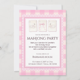 Mahjong Party Invitation, grandmillennial swans Einladung