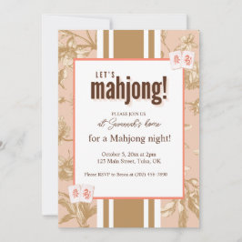 Mahjong Party Invitation, toile, mahjong tiles Einladung