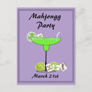 Mahjong Party Postcard Einladung