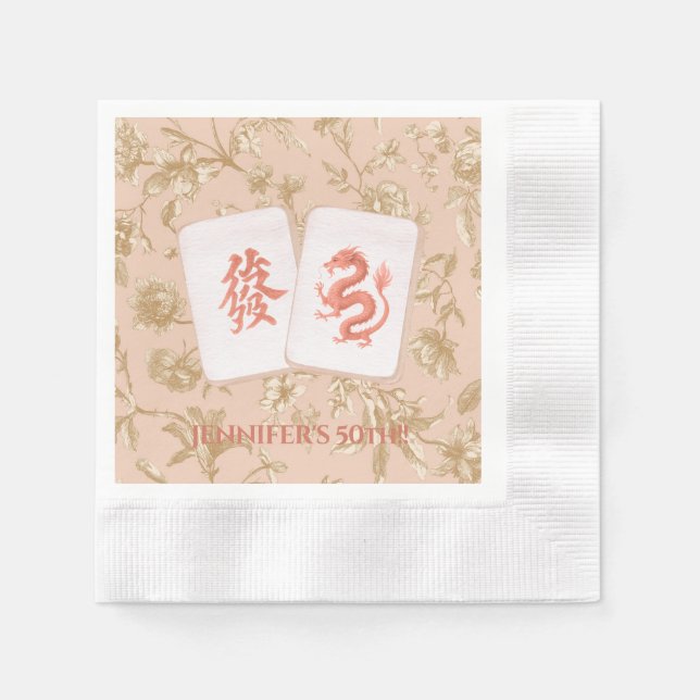 Mahjong-Party-Serviette, Toile Serviette (Vorderseite)