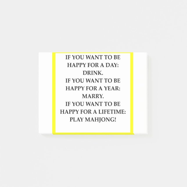 MAHJONG POST-IT KLEBEZETTEL (Vorderseite)