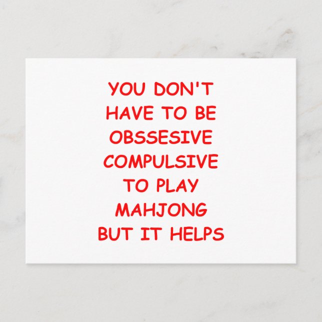 Mahjong Postkarte (Vorderseite)