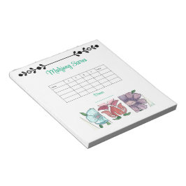Mahjong-Punktetabelle Blumen-Kacheln Notizblock