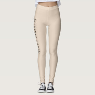 Mahjong Queen Beige Leggings