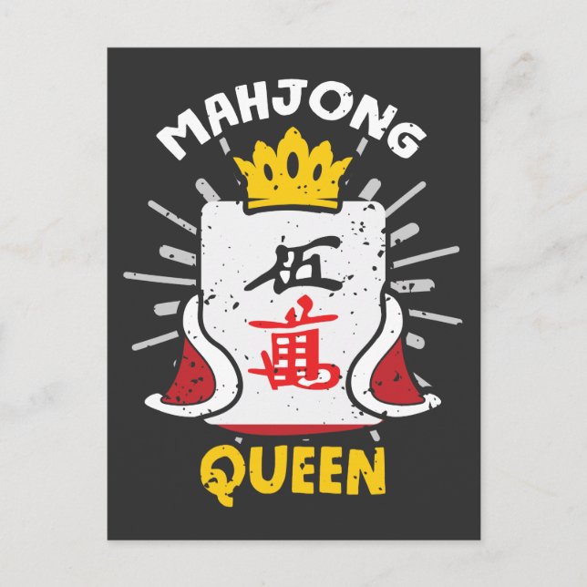 Mahjong Queen Chinese Table Game Mah Jong Postkarte (Vorderseite)