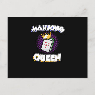 Mahjong Queen Game Mahjong Player Games Graphic Ankündigungspostkarte