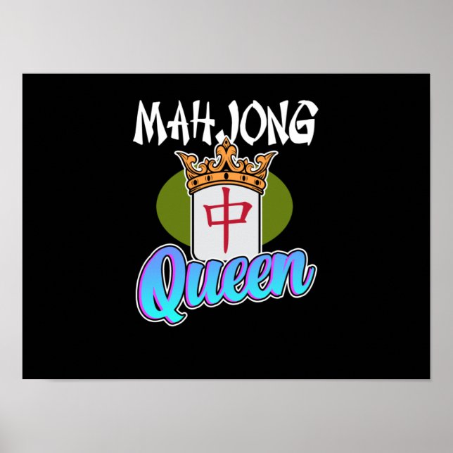 Mahjong Queen Game Mahjong Player Games Graphic Poster (Vorne)