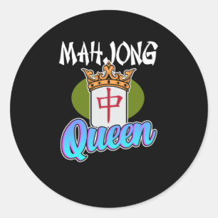 Mahjong Queen Game Mahjong Player Games Graphic Runder Aufkleber