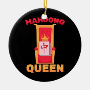 Mahjong Queen of Tiles Mah Jong Family Game Keramik Ornament
