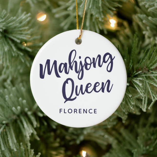Mahjong Queen Personalisiert Keramik Ornament (Baum)