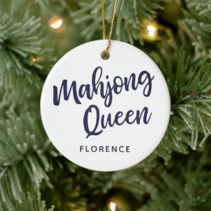 Mahjong Queen Personalized Keramik Ornament