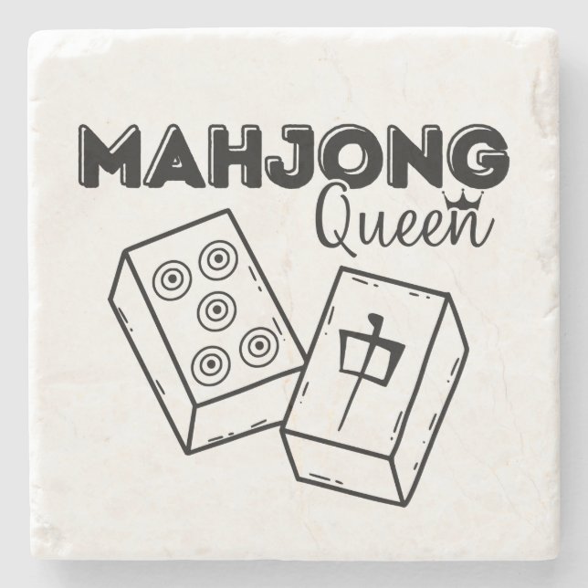 Mahjong Queen Steinuntersetzer (Vorderseite)