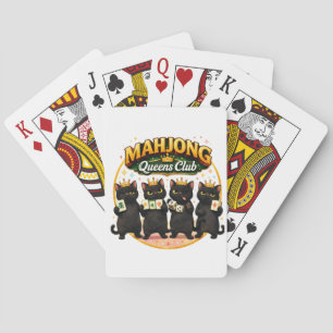 Mahjong Queens Club Niedliche schwarze Katzen Spielkarten