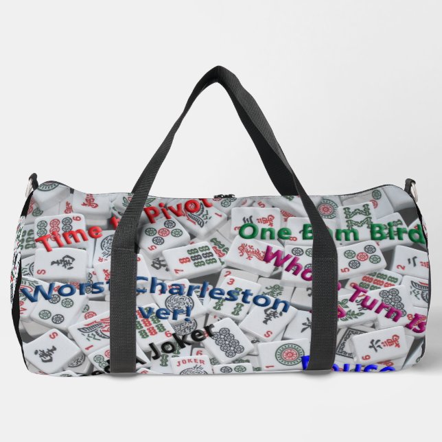 Mahjong-Reißverschluss-Tasche groß Duffle Bag (Vorderseite)