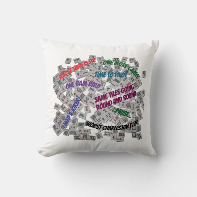 Mahjong Sayings Throw Pillow Kissen (Vorderseite)