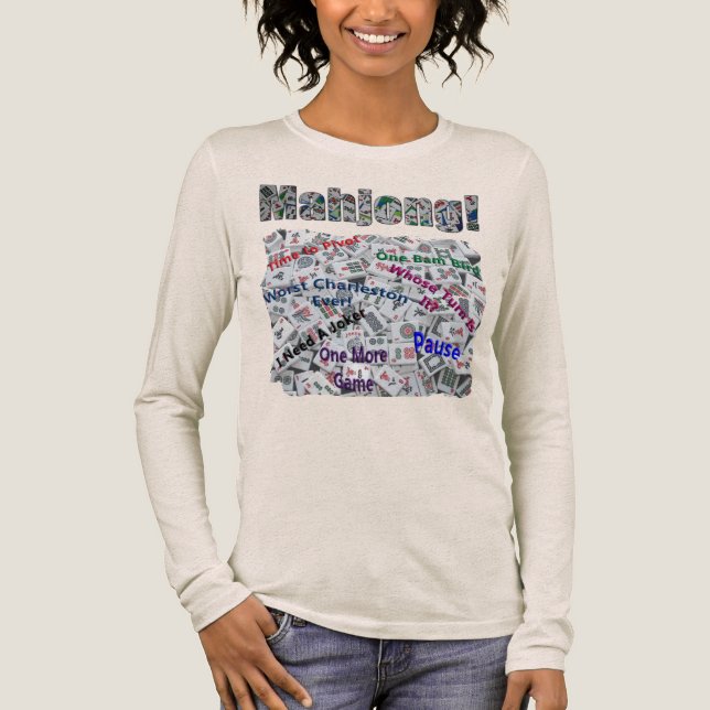Mahjong Sayings Women's Long Sleeve T-Shirt  Tri-Blend Shirt (Vorderseite)