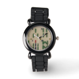 Mahjong-Schilfrohr-Uhr Armbanduhr