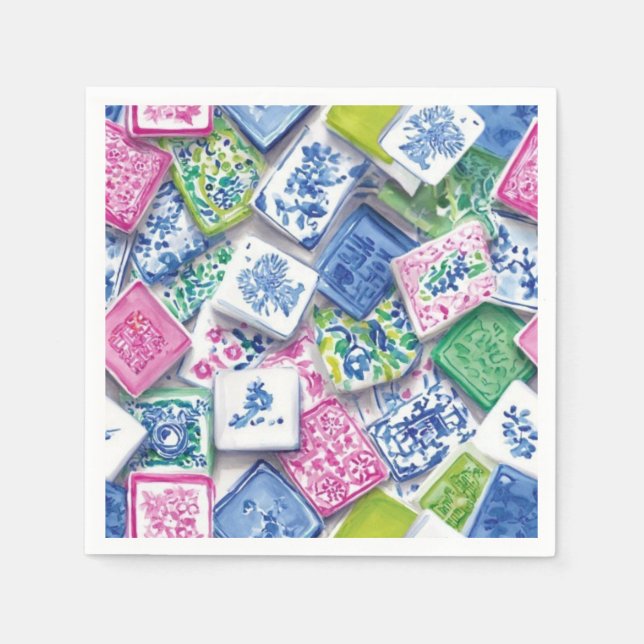 Mahjong-Serviette Serviette (Vorderseite)