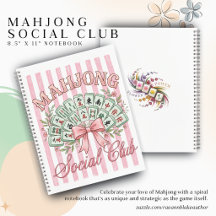 Mahjong Social Club 8,5" x 11" Spiralblock