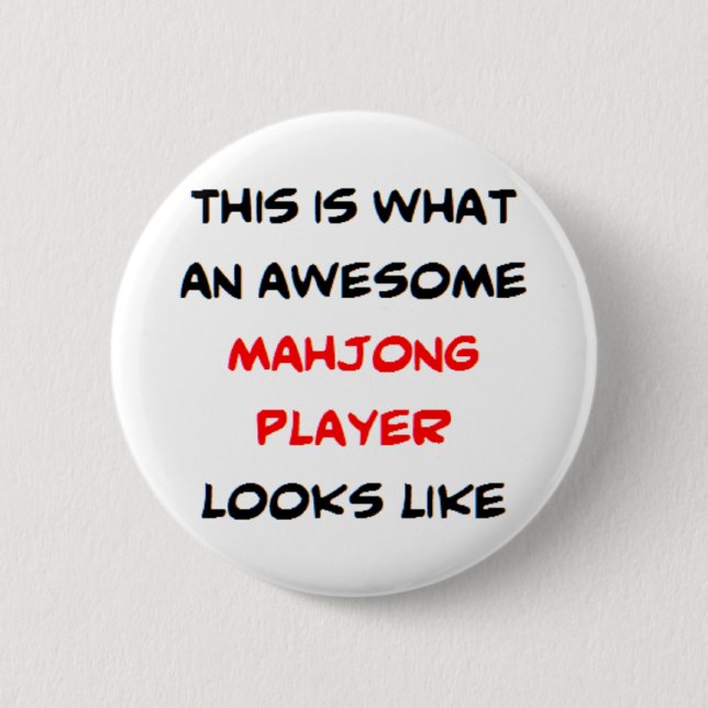 Mahjong-Spieler, phantastisch Button (Vorderseite)