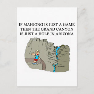 MAHJONG-Spieler Postkarte