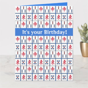 Mahjong-Spielkachel-Design Grußkarte Karte