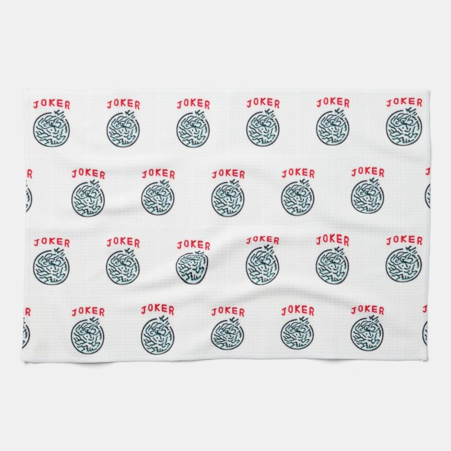 MahJong-Spielsymbol Joker-Kachel Geschirrtuch (Horizontal)